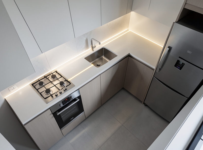 Sơ đồ tam giác vàng trong bố trí bếp hiện đại