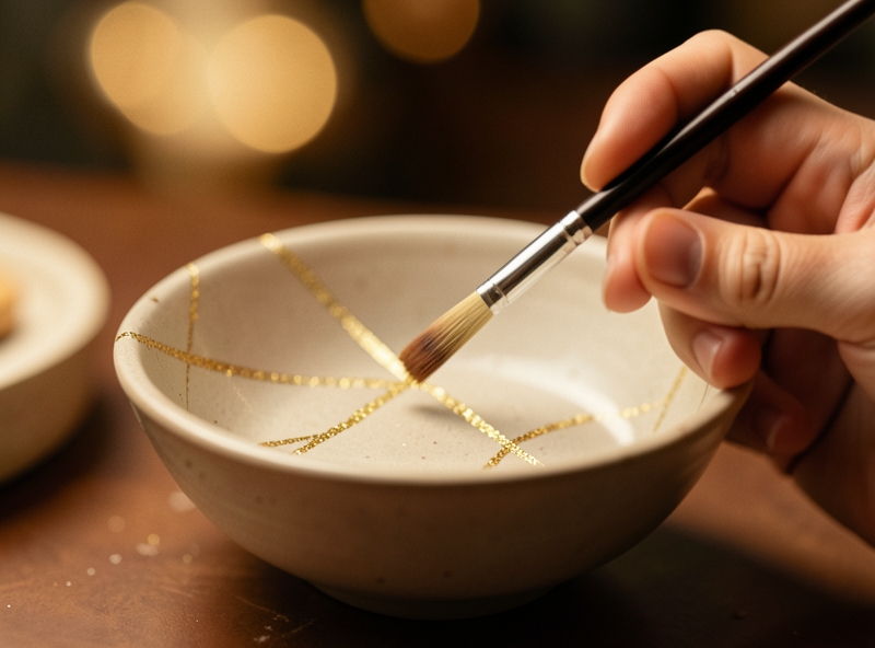 Kintsugi: Nghệ thuật hồi sinh gốm vỡ bằng vàng
