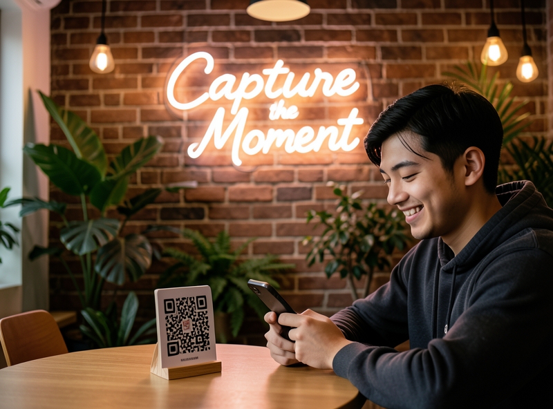 Khách hàng quét mã QR tại điểm bán