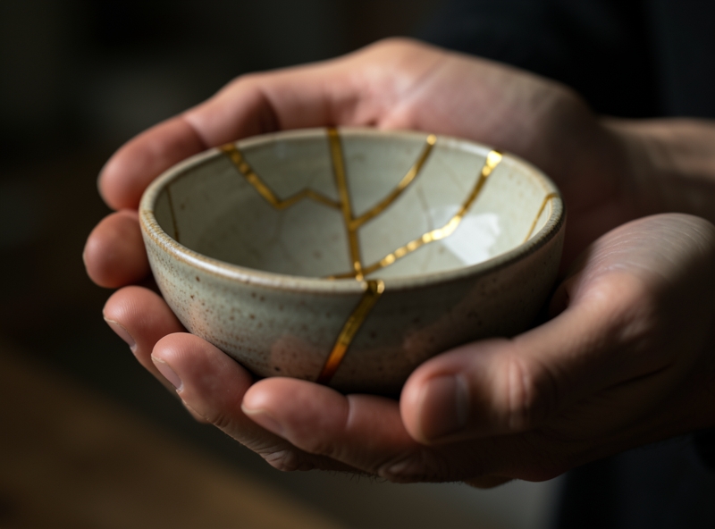 Nghệ thuật Kintsugi biểu trưng cho sự chuyển hóa sau tổn thương