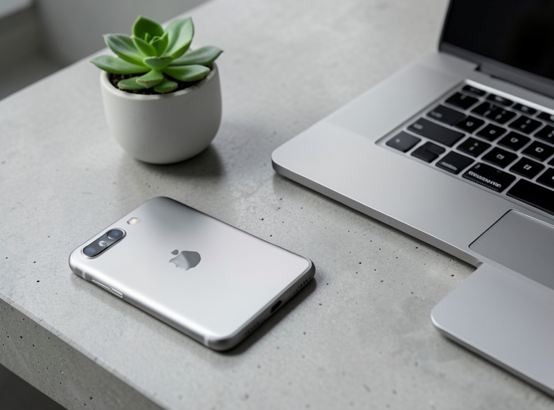 Thiết bị công nghệ màu Titanium và Xanh lục trong không gian hiện đại